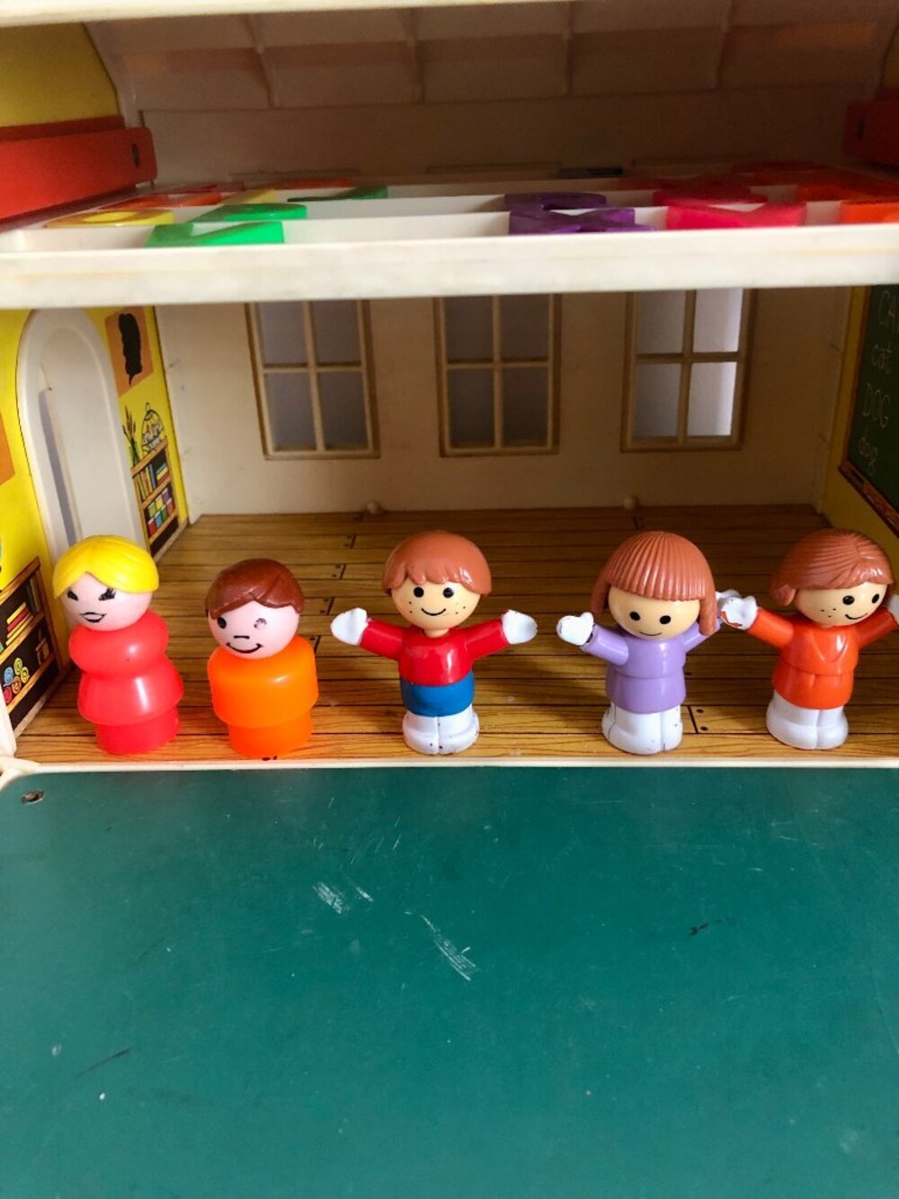 Fisher Price Little People Play Family School House #923 Vtg 1970s With Bell - Picture 6 of 16